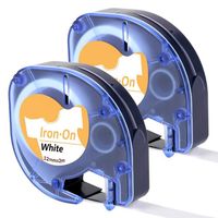 Airmall 2 Roll Iron-on Fabric Labels Replace Dymo Iron on Labels 18771 Compatible with Dymo LT LetraTag Printers, 1/2 Inch x 6.5 Feet, Black Print on White Clothes Labels for DYMO LetraTag LT-100H