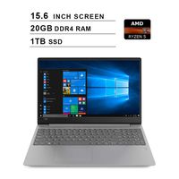 2020 Lenovo Ideapad 330s 15.6 Inch Business Laptop (AMD Quad-Core Ryzen 5 2500U up to 3.6GHz, 20GB DDR4 RAM, 1TB SSD, AMD Radeon Vega 8, WiFi, Bluetooth, HDMI, Webcam, Windows 10) (Grey)