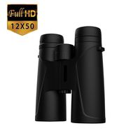 Binoculars for Adults, 12X50 Waterproof Lightweight Compact Binocular Prism Bak4 HD Binocular for Bird Watching Hunting Traveling and Sightseeing with Smartphone Adapter (Type-2) (Black)