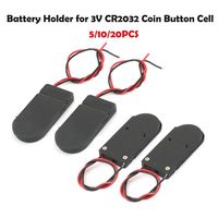 SENRISE 20PCS 3V CR2032 Cell Button Battery Holder Plastic, Button Coin Cell Battery Holder Case Box With Wire Lead ON-OFF Switch, Black