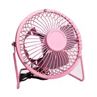 IOQSOF 4 Inch USB Desk Personal, Metal Design, Quiet Operation, 360 Rotation, Portable Mini Table Fan, Perfect for Home, Office, Desktop, Pink