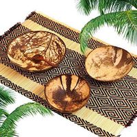 WWSHM 4/5/6Inch Natural Coconut Shell Home Decoration Food Container Jewelry Storage Bowl (Color : Brown, Diameter : 4 inch)