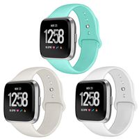 Kmasic Sport Band Compatible Versa/Versa Lite Edition 3 Pack, Soft Silicone Strap Replacement Wristband Compatible Versa Smart Fitness Watch, Large Small