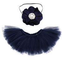 Newborn Girl Photography Props Outfits - Blue Baby Tutu Skirt and Headband Set Blue