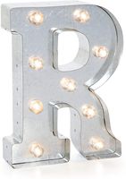 Darice Silver Metal Marquee Letter - R-9.87" Tall, Galvanized Finish, 9.88"