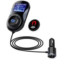 Hands free Car Kit Mp3 Music Player Wireless In Car FM Transmitter Radio Adapter Audio Receiver with USB Charger & Mic for iPhone 7 Plus 8 X Samsung Galaxy S9 S8+ S7 Note 8 LG Pixel Android