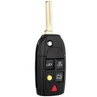 ECCPP 1PC 5 Buttons Uncut Keyless Entry Remote Control Car Key Fob Shell Case Replacement fit for Volvo Series LQNP2T-APU
