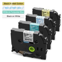 Replace P Touch TZe Tape 12mm 0.47 Inch Laminated Label Tape TZe-231 TZe-T535 TZe-M33 TZe-MQ831 Compatible with Brother P-Touch Label Maker PTD210 PTH100 PT-D200 PTD-400 PTD600, 1/2"W x 26.2'L, 4-Pack