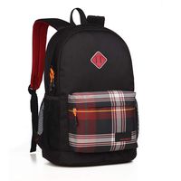 ASPENSPORT Backpack, Water Resistant School Backpack for Women Men, College Student Rucksack fit 15.6 Inch Laptop, Lightweight Bookbag for Boys Girls Daypack for Travel Outdoor Camping - Black Checked