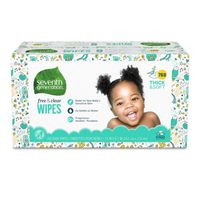 Seventh Generation Baby Wipes, Free & Clear Unscented and Sensitive, Gentle as Water, with Flip Top Dispenser, 768 count (Packaging May Vary)