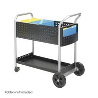 Safco 5239BL Scoot Mail Cart, One-Shelf, 22-1/2w X 39-1/2d X 40-3/4h, Black/silver