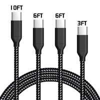 USB Type C Cable, Bigear 4 Pack 3/6/6/10 FT USB C Cable, Nylon Braided Long Cord Compatible with Samsung Note 8, Galaxy S8, Nexus 6P 5X, Google Pixel, LG G5 G6 OnePlus 2, MacBook Pro