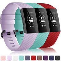 Find-MyWay Replacement Compatible for Charge 3 Bands/Charge 3 SE Bands Soft Silicone Accessory Wristband Breathable Sweat-Proof Sport Bracelet Strap Small & Large for Women Men Black White