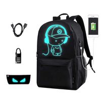 School Backpack SKL Anime Cartoon School Bookbag with USB Charging Port for Boys Girls