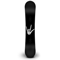 Skeleton Hand Rock On Snowboard Sticker All Weather 6" Vinyl Decal - [White]