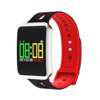Tiean TF1 Fitness Tracker, Blood Pressure Heart Rate Monitor Activity SmartWatch (Red)
