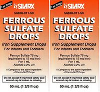 Ferrous Drops Iron Supplement Peppermint Flavor Generic for Enfamil Fer-In-Sol Iron Supplement Drops for Infants, Toddlers & Children Measuring Dropper Included 50 ml per Bottle Pack of 2