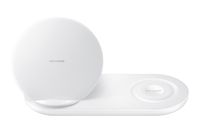 Samsung Wireless Charger DUO, Fast Charge Stand & Pad, Universally Compatible with Qi Enabled Phones and Select Samsung Watches (US Version), White - EP-N6100TWEGUS