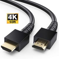 HDMI Cable 10ft -Capshi High Speed HDMI to HDMI Cable - 4K HDR, 3D, 2160P, 1080P, Ethernet - 28AWG 4K HDMI Cord 2.0- Audio Return(ARC) Compatible Playstation PS3 PS4 PC Apple TV