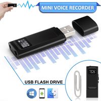 Mini Voice Recorder - Hfuear USB Voice Activated Recorder - 16GB|1160 Hours Recordings Capacity - 26 Hours Battery Life - USB Memory Stick Audio Sound Recorder for Lectures, Meetings, Class