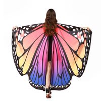 Hemlock Butterfly Shawl, 2019 New Womens Halloween Christmas Print Wings Shawl Cape Scarf Fairy Poncho Shawl Wrap Costume Accessory (Hot Pink)