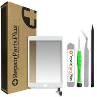 RepairPartsPlus iPad Mini 3 Screen Replacement Glass Touch Digitizer with IC Connector Premium Repair Kit with Tools (White)