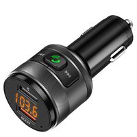 Bluetooth FM Transmitter for Car, Wireless QC3.0 Bluetooth Car Adapter FM Radio Music Player with Hands-Free Calling and Dual USB Ports Charger Support USB Flash Drive