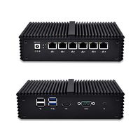 Qotom Mini PC Q575G6 Core i7-7500U Processor 6 Intel Gigabit LAN to Build Advanced Firewall Router (8GB RAM 64GB SSD)