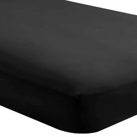 Bare Home Fitted Bottom Sheet Queen - Premium 1800 Ultra-Soft Wrinkle Resistant Microfiber - Hypoallergenic - Deep Pocket (Queen, Black)