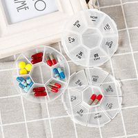 Storage Bottles & Jars - Weekly 7 Days Tablet Pill Medicine Sorter Box Holder Storage Organizer round plastic covers Container Case Pill Storage Box