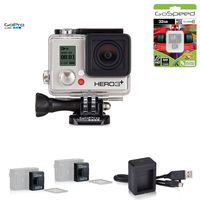 GoPro HERO3+ SILVER 10MP Full HD 1080p 60fps Built-In Wi-Fi Waterproof Wearable Camera Adventure 32GB Edition (Power Bundle)