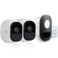 Arlo Pro - Wireless Home Security Camera System | Rechargeable, Night vision, Indoor/Outdoor | 2 camera kit (VMS4230) with Arlo Lights