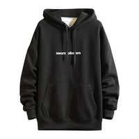 Jieou Men Oversized Hoodie Pullover Long Sleeve Graphic Fashion Sweatshirts Hip Hop Casual Streetwear (B-Black, XL)