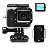 Pyle Expo Sports Action Camera - HD 1080P Mini Hi-Res Camcorder w/ Wifi, 20 MP Cam, 2" Screen USB SD Card HDMI, Battery - Waterproof Case, USB Cable, Wireless Remote Control, Mount - PSCHD90BK (Black)