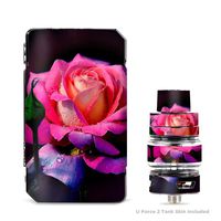 IT'S A SKIN Decal Vinyl Wrap for VooPoo Drag 2 V2 & UForce T2 Tank Vape Sticker Sleeve Cover/Beautiful Rose Flower Pink Purple