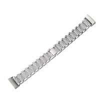 UKCOCO Luxury Smart Watch Metal Bling Diamond Strap Metal Bracelet Wristband Strap for Fitbit Charge 3(Silver)