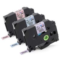 Fimax Compatible Tape Replacement for Brother TZe-MQF31 TZe-MQ531 TZe-MQE31, Black on Pastel Pink/Blue/Purple Labels, for Ptouch PT-D210 PTH110 PT-D200 Labeler, 1/2 inch (12mm), 3-Pack