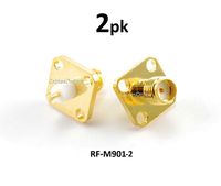 CablesOnline SMA Female Bulkhead Panel Mount Gold Connector RF Adapter (2-Pack) (RF-M901-2)