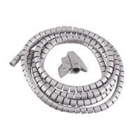 Cable Organizer, Cable Management Sleeve Flexible Spiral Tube Cable Wire Wrap Computer Manage Cord System w Clip DIA 1.1'' (28mm) Long 6.5feet(2M) Gray