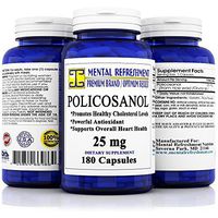 Mental Refreshment: Pure Policosanol - 25mg 180 Capsules - Supports Cardiovascular Health, Hypoallergenic Supplement