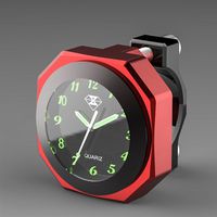 Perfectech Waterproof 7/8"- 1 1/8" Handlebar Luminous Dial Motorcycle Clock for Dirt Bike Motocross Yamaha Kawasaki Honda Suzuki Harley Davidson (Red)