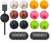 Adywe 12 Pack, Desktop Tough Adhesive Cable Clips Holders, Cable Organizer and Cord Management System for Your Wires, Desktop Cable Organizer and Computer, Electrical, Charging or Mouse, USB Cord