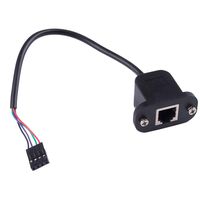 RJ11 6P4C Female to DP 4P Male Telephone Panel Mount LAN Network Ethernet Extension Cable 15cm