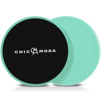 CHICMODA Gliding Discs Core Sliders, Dual Sided Disks Fitness Equipment for Abdominal, Home Exercises to Strengthen Core, Glutes, and Abs, Used on Carpet or Hard Floors with Carry Bag,Lake Blue