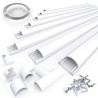 Arc Channel Cord Cover - CMC-07 Wall Cable Cover Concealer - 125 inch Wire Hider for Mount TV - Paintable Cable Raceway Kit - 8X L15.7in, W1.0in H 0.47in