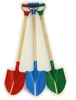 Illuminet Fun Beach Toys for Kids - Heavy Duty 31" Shovel 3 Pack Beach Sand Toys for Kids Sand Toys for Toddlers. Wooden with Plastic Spade & Handle - Red, Blue & Green Beach Shovel Gift Set Bundle