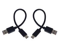 2-Pack Short USB Type C (USB-C) to USB 3.0 Type A Charging and Sync Cable for LG V30, G6, HTC U11, Google Pixel, Samsung S8, Note 8, Nokia 8, Moto Z2 Force, Sony XZ and Type-C Phone(2X Black)