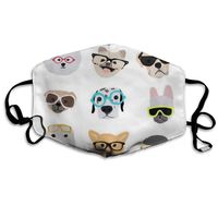 Dogs in Glasses Dust Mask,Washable and Reusable Cleaning Gardening Outdoor Activities Warm Windproof Mask