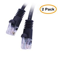 35 FT (10.6M) Cat6 Ultra Premium Flat UTP Patch Cable, 32 AWG, 550Mhz, (35 Feet/10.6 Meters) Cat 6 Molded Boot Cable for PC / Router / PS4 / XBOX / Modem Black ED735135 (2 Pack)