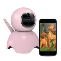 Four Noses Dog Camera with 2 Way Audio, Pet Monitor, Motion Detection Alarm, Remote Camera for Cat/Dog, Pan/Tilt, Connect with iOS and Android. Free App.